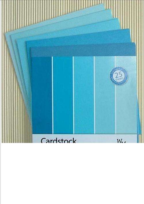 25 SHEETS CARDSTOCK - size 15.2x15.2cm - COLOUR 5 shades of blue