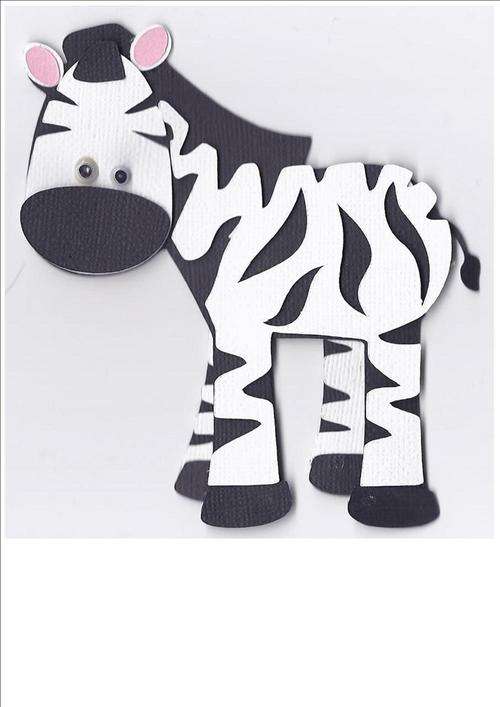 JUNGLE ZOO:  safari ZEBRA  - size 100mmx110mm (paper piecing 4 of 22 set)