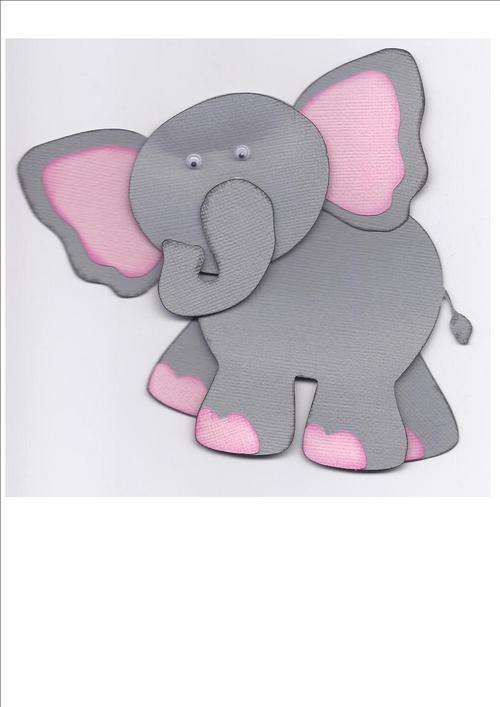 JUNGLE ZOO:  safari ELEPHANT  - size 130mmx130mm (paper piecing 7 of 22 set)