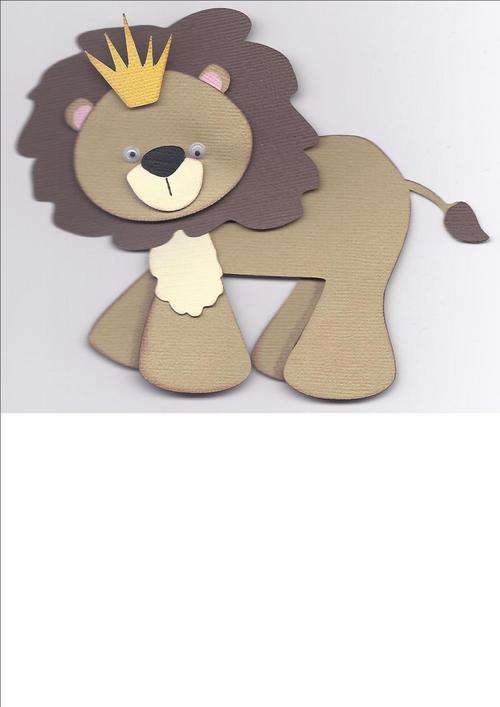 JUNGLE ZOO:  safari LION   - size 120mmx150mm (paper piecing 11 of 22 set)
