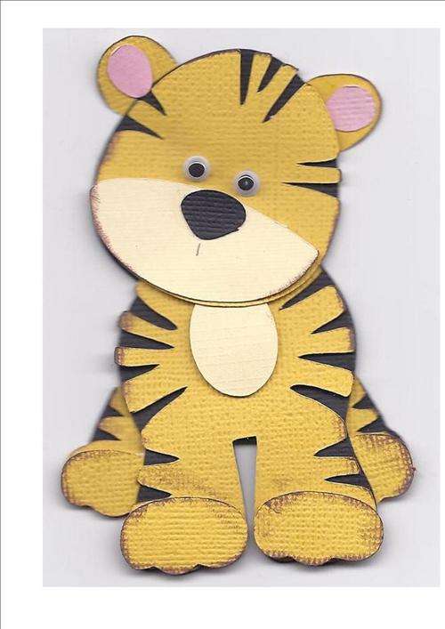 JUNGLE ZOO:  safari TIGER   - size 115mmx50mm (paper piecing 12 of 22 set)