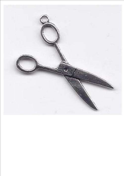 METAL CHARM EMBELLISHMENT:  scissors  --- size 35x17mm