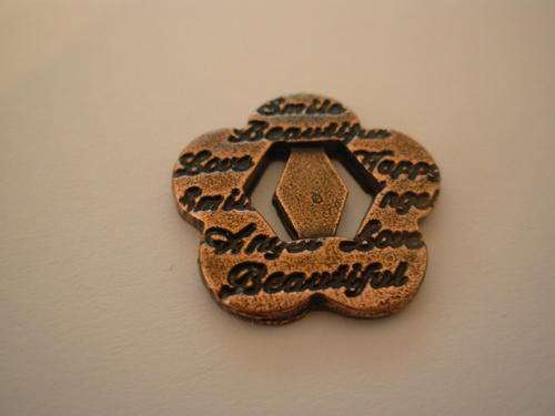 RIBBON SLIDER:  copper flower --- size 25mm