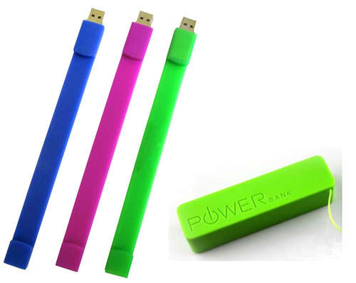 *HOT COMBO* RUBBER BRACELET 4GB USB Flash Drive + 2600mAh POWER BANK (+ FREE Shipping)