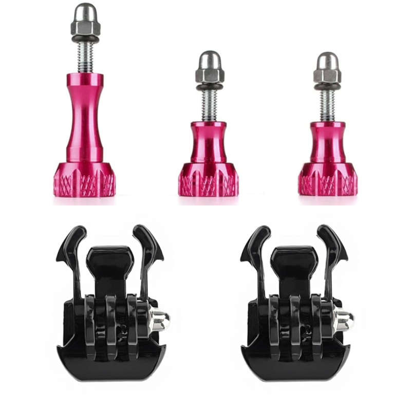 Aluminium Screws + Basic Mounts for GoPro - Pink - 5pcs