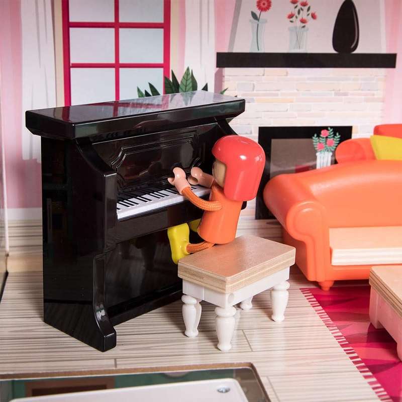 TopBright - Modern Doll House - Fully Furnished with Lights & Sounds - 80 x 25 x 75 cm - 20pcs