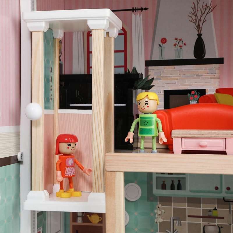 TopBright - Modern Doll House - Fully Furnished with Lights & Sounds - 80 x 25 x 75 cm - 20pcs