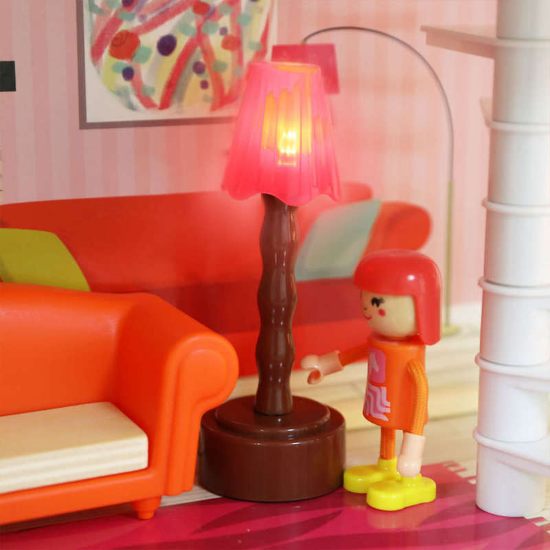 TopBright - Modern Doll House - Fully Furnished with Lights & Sounds - 80 x 25 x 75 cm - 20pcs