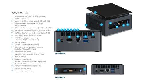 Intel NUC Mini PC | i5 8th gen | 8GB DDR4 | Wifi | Bluetooth | Windows 11 |