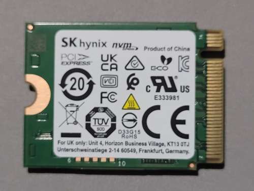 512GB NVMe PCIe M.2 2230 SSD