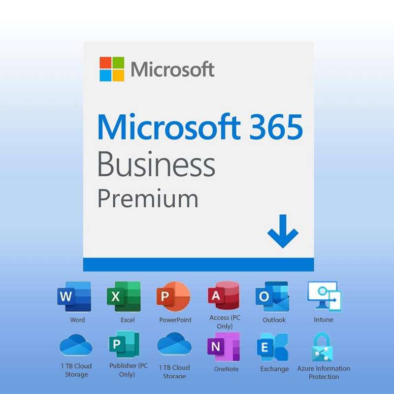 Microsoft Office 365 Business Premium 25 User (125 devices) 1 Year (Annual) Subscription Plan