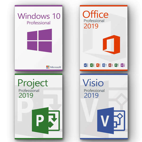 Windows 10 Pro + Office 2019 Pro + Project 2019 Pro + Visio 2019 Pro