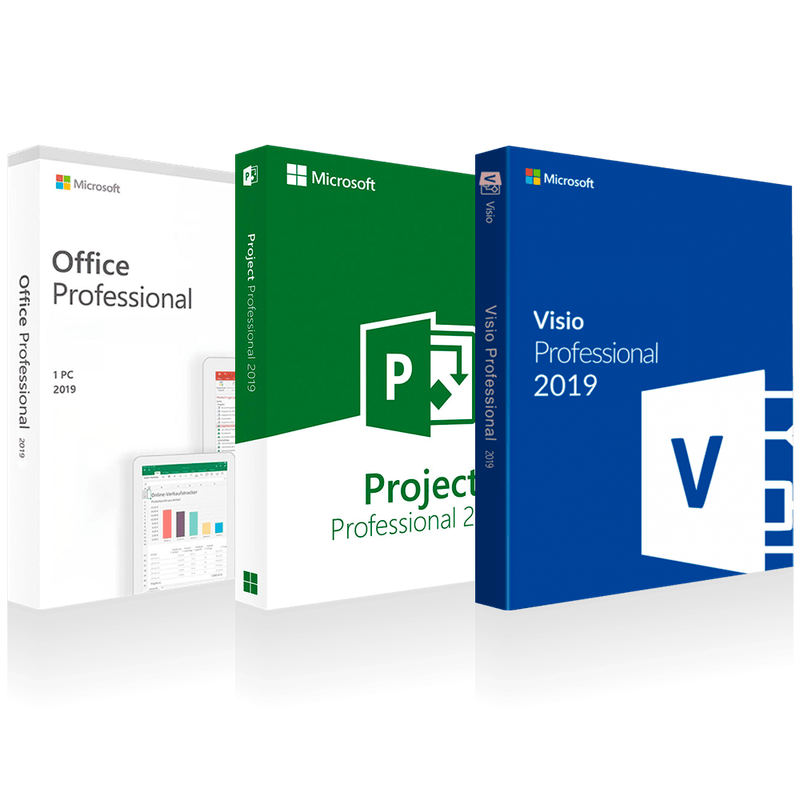Microsoft OFFICE 2019 Professional + PROJECT Professional 2019 + VISIO 2019 Professional