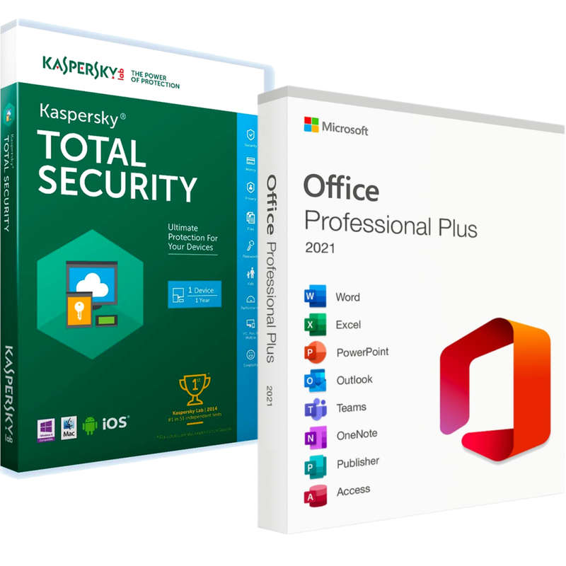 Microsoft Office 2021 Professional + Kaspersky total Security