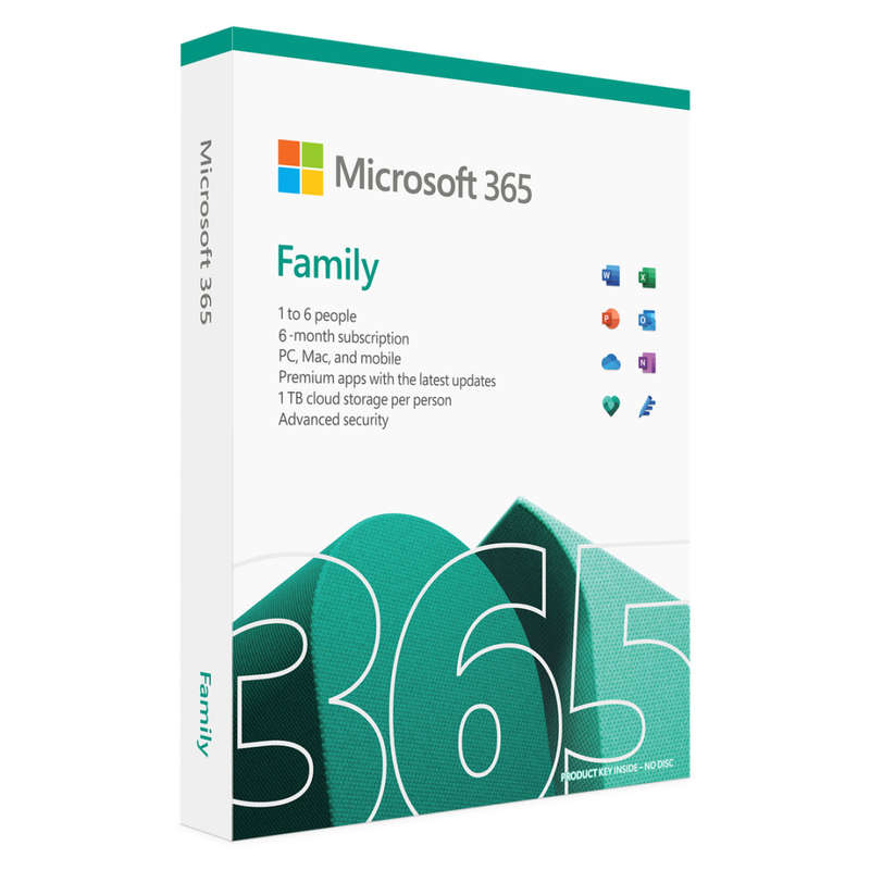 MICROSOFT OFFICE 365 FAMILY 6 MONTHS 5+1 USER