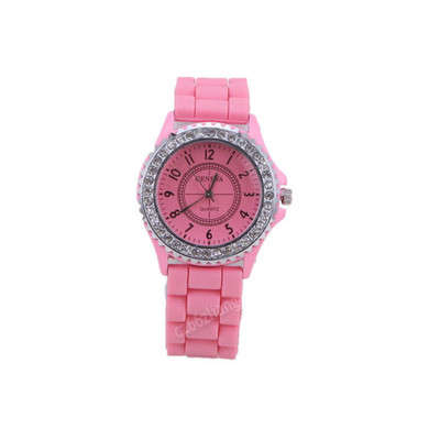 PINK GENEVA CRYSTAL WATCH