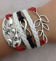 Infinity Bracelets red, black and White