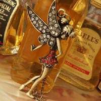 **discounted shipping**Bronze Retro Fairy Crystal Necklace