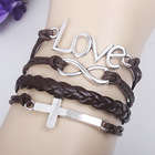 Christian Infinity Love Cross Brown Bracelet