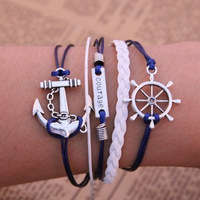 Infinity Bracelet Blue and white Courage