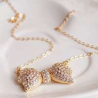 Rhinestone Bow Necklace