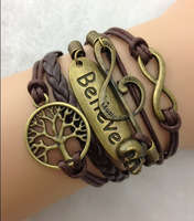 Infinity Brown Music Believe Tree Bracelet