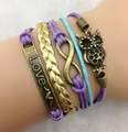 Infinity Bracelets Purple Gold Owl