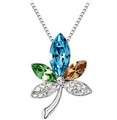 Crystal Multicolour Leaf Necklace