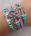 Infinity Bracelets Pink and Blue Butterfly Love