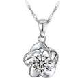 Austrian Crystal White Gold Plated Flower Necklace