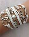 White Pearl Love Infinity Bracelet