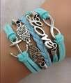 Infinity Bracelet Light Blue Love Owl
