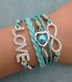 **Discounted shipping*Infinity Bracelet Blue Glitter Love
