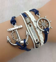 Infinity Bracelet Blue and white Courage