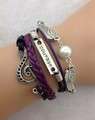 Infinity Bracelet Purple and Silver Courage