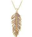 Crystal Gold Plated feather Style Necklace
