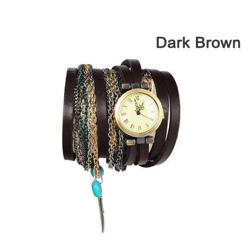 Wrap wrist watch with hand chains for women Quartz Watch