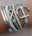 Infinity Bracelet Blue and white 'Where theres a will theres a way'