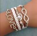 Infinity Bracelet glitter white pearl