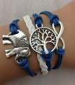 Infinity Bracelet Blue and white Elephant