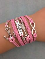 Infinity Bracelet pink Faith Arrow