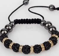 BRAND NEW Shamballa Black and gold with hermatite beads Bracelet