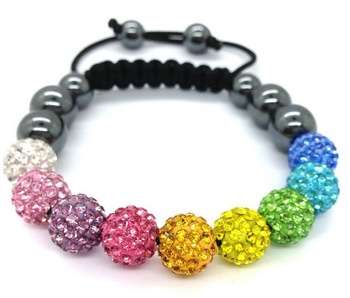 **Discounted Shipping*Beautiful colours shamballa crystal Bracelet with Hermatite Beads