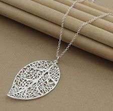 * R35 shipping*925 silver plated Intricat design leaf necklace