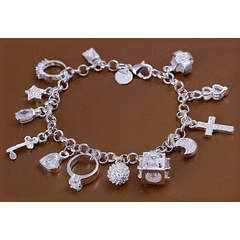 **Discounted shipping**925 silver plated charms bracelet