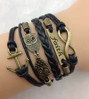 **Discounted Shipping** Infinity Bracelet faith anchor owl