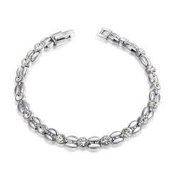 *Discounted shipping**white Gold filled high quality bracelet with geniune Austrian crystals