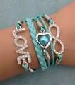 **R35 shipping**infinity glitter love bracelet