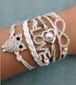 **R35 shipping**infinity glitter white owl love