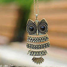 **discounted shipping**Bronze owl necklace